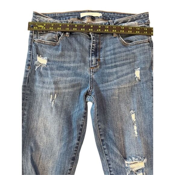 Hidden Womens Mid-rise Distressed Frayed Hem Skinny Denim Jeans Blue Size 31 - Picture 6 of 8